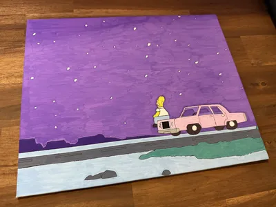 Homer gazing at night sky