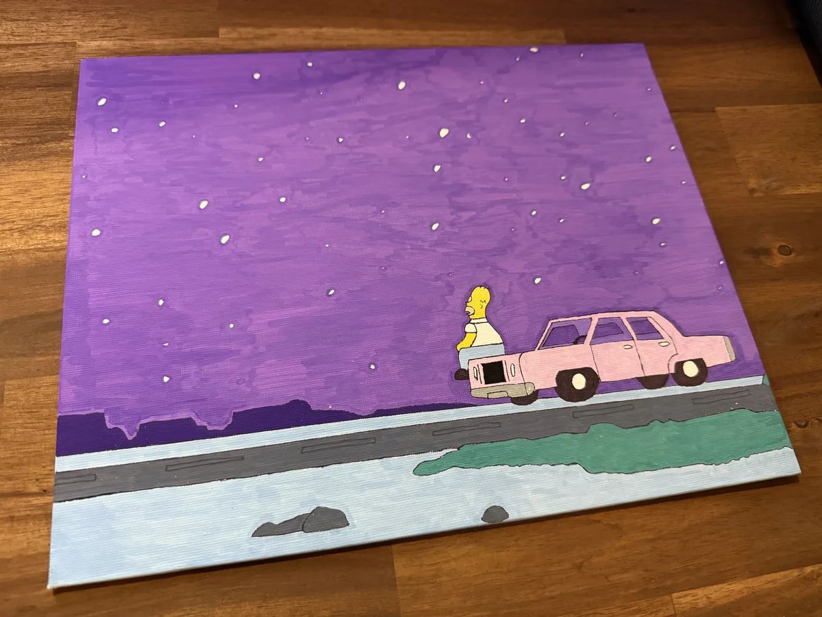 Homer gazing at night sky