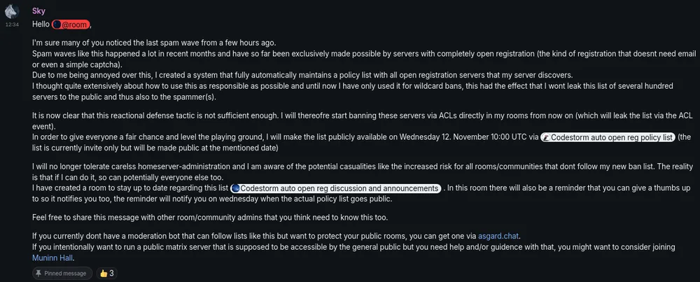 Announcement: The open reg list goes public