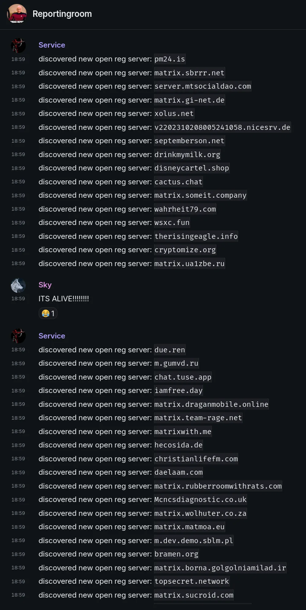 Reportingroom: first open reg discovery